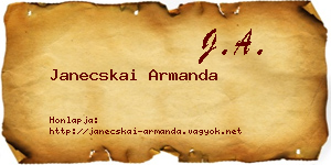 Janecskai Armanda névjegykártya